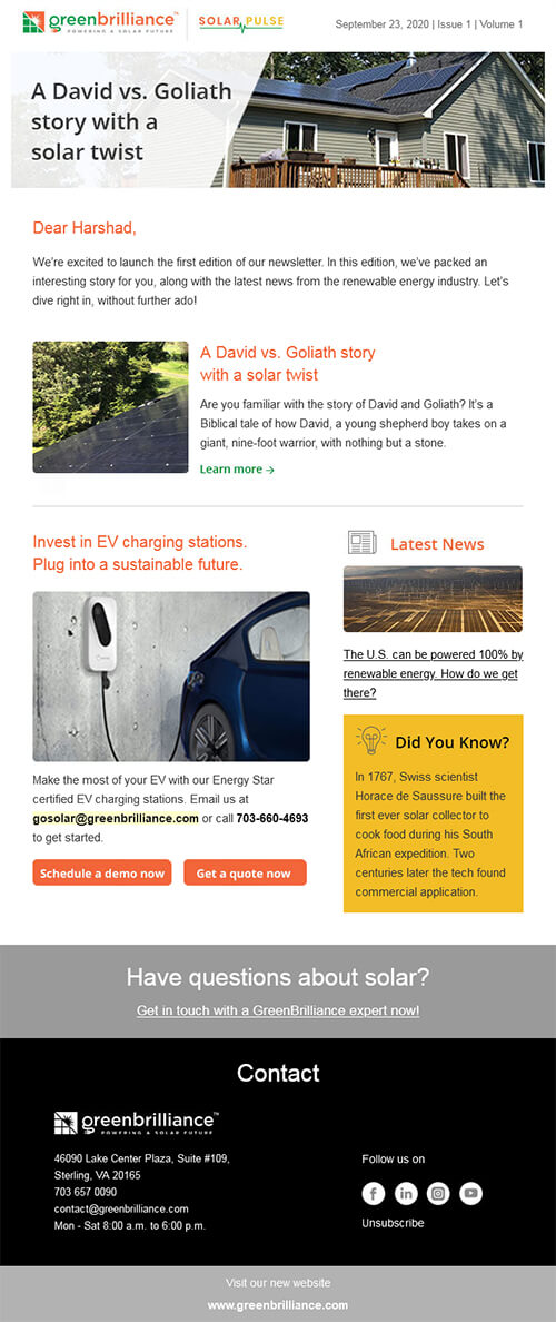 A David vs. Goliath Story with a Solar Twist