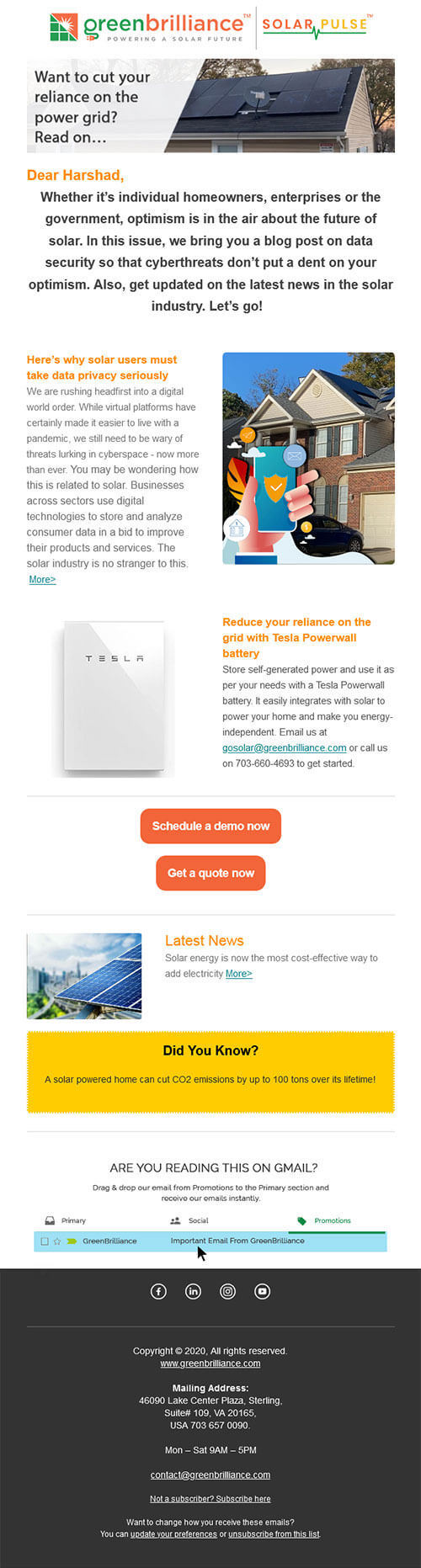 Energy independence and data privacy in solar