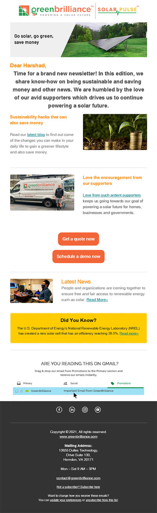 Go solar, go green, save money