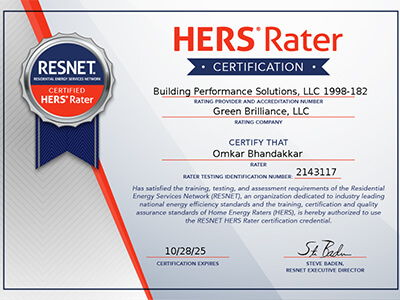 RESNET HERS Certificate